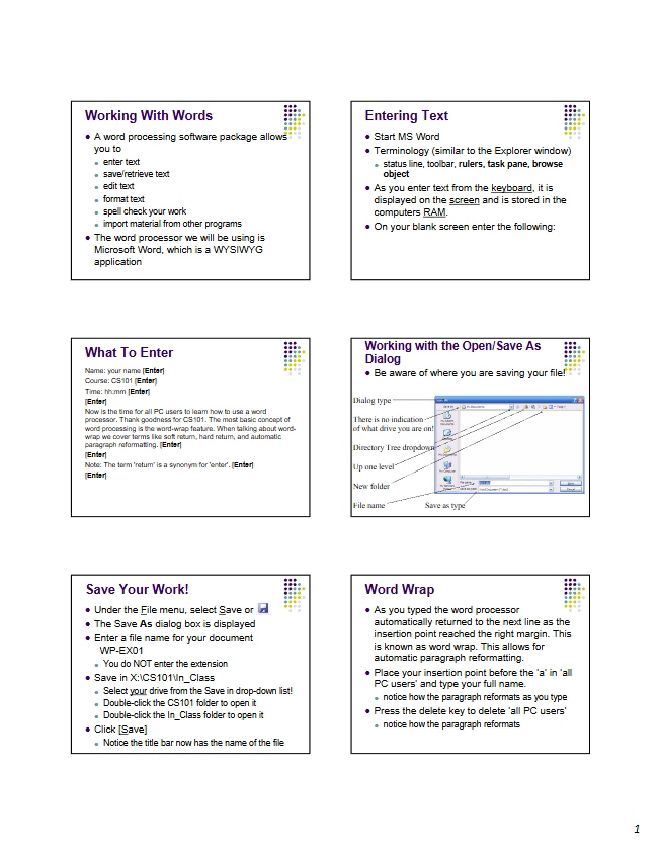 Working With Words Guide