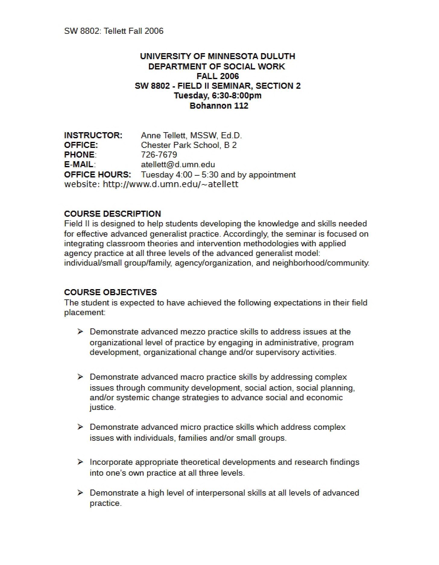 Syllabus for SW 8802