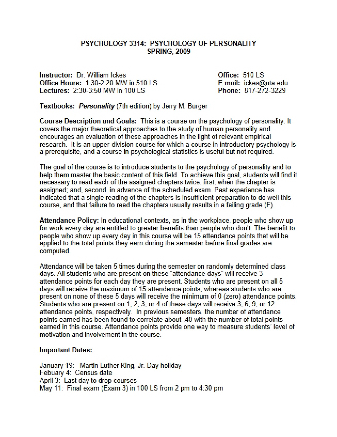 Psychology 3314 Course Guide