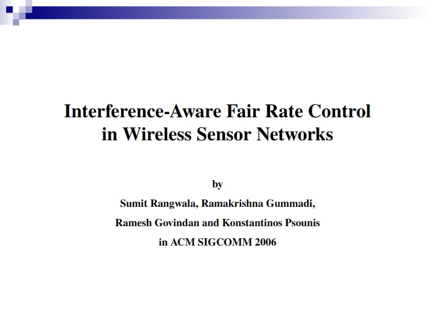 Fair Rate Control with Interference Awareness