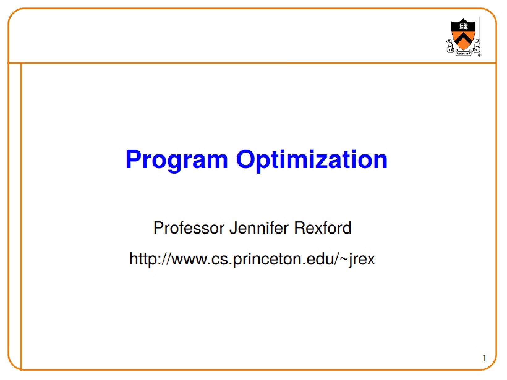 Optimizing Programs