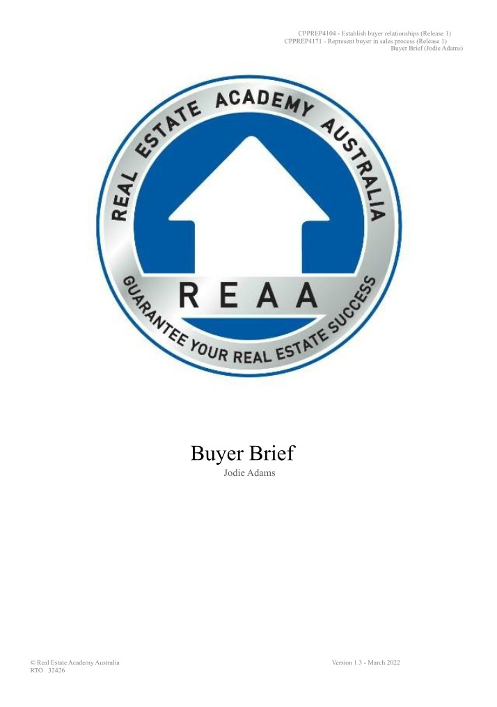 Jodie Adams - Buyer Brief