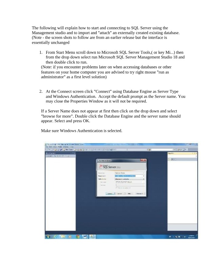 Connecting and Attaching Databases in SQL