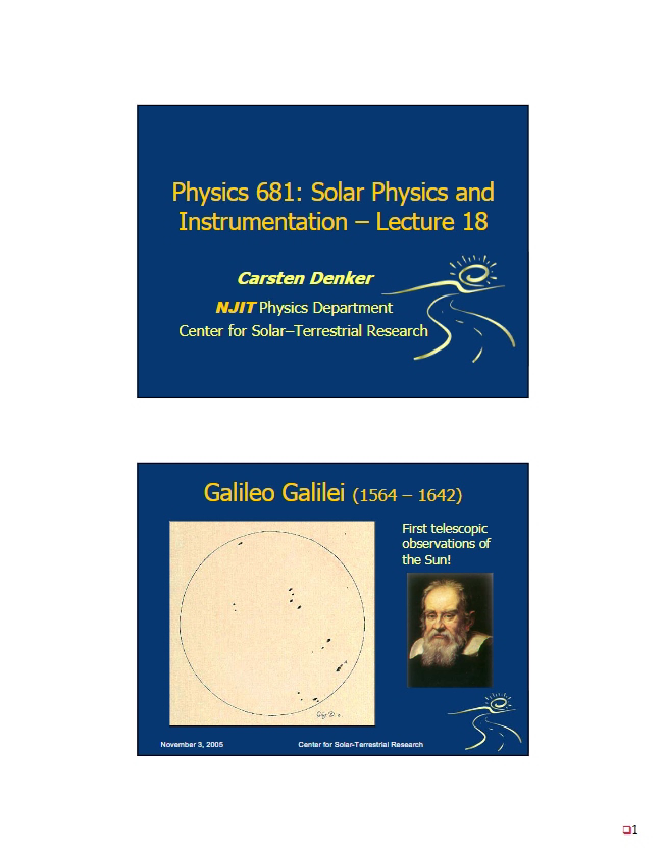 Solar Physics Lecture Notes