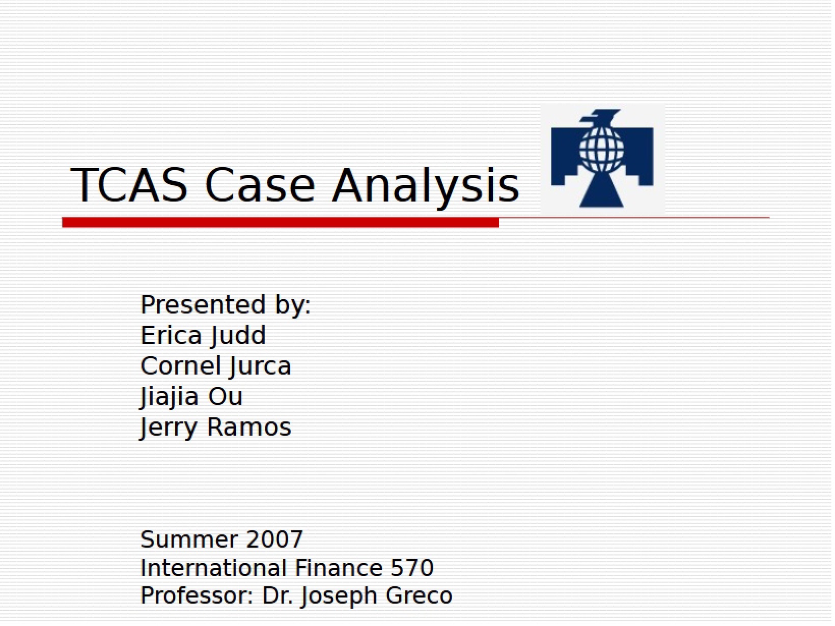 Analysis of TCAS Case
