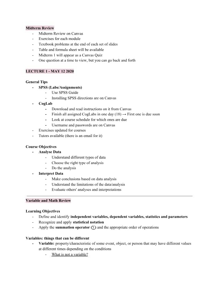 PSYC 218 Midterm 1
