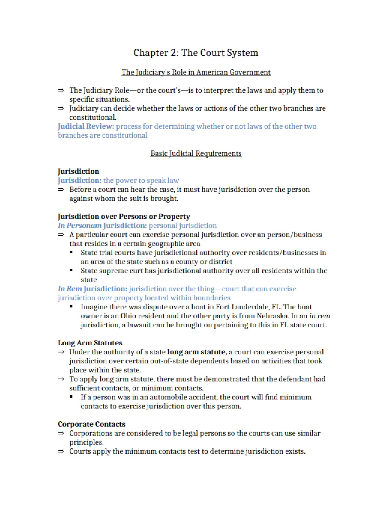 System of Courts (Chapter 2)