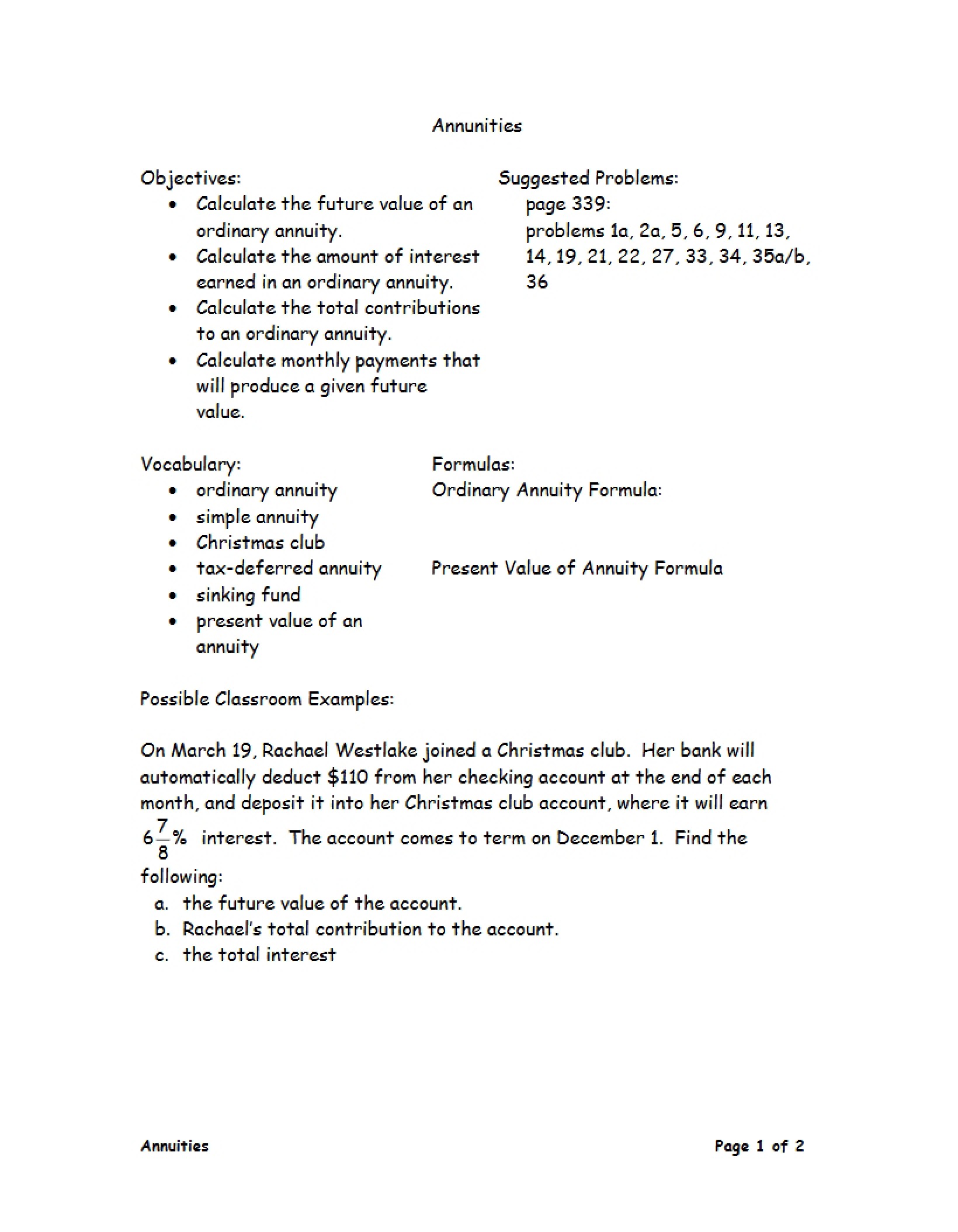 Annuities Overview