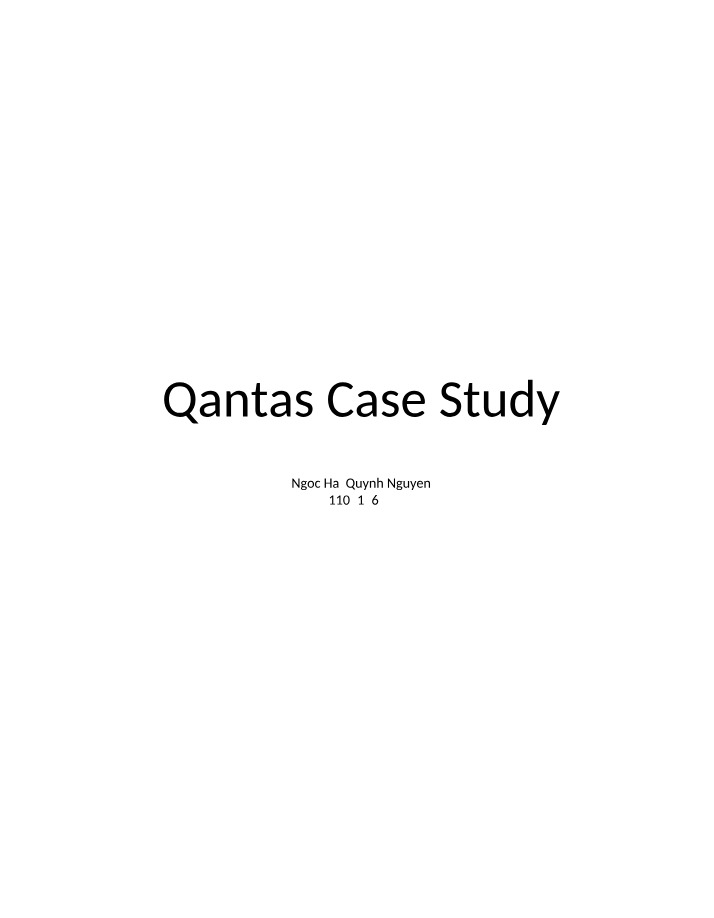 Case Study of Qantas