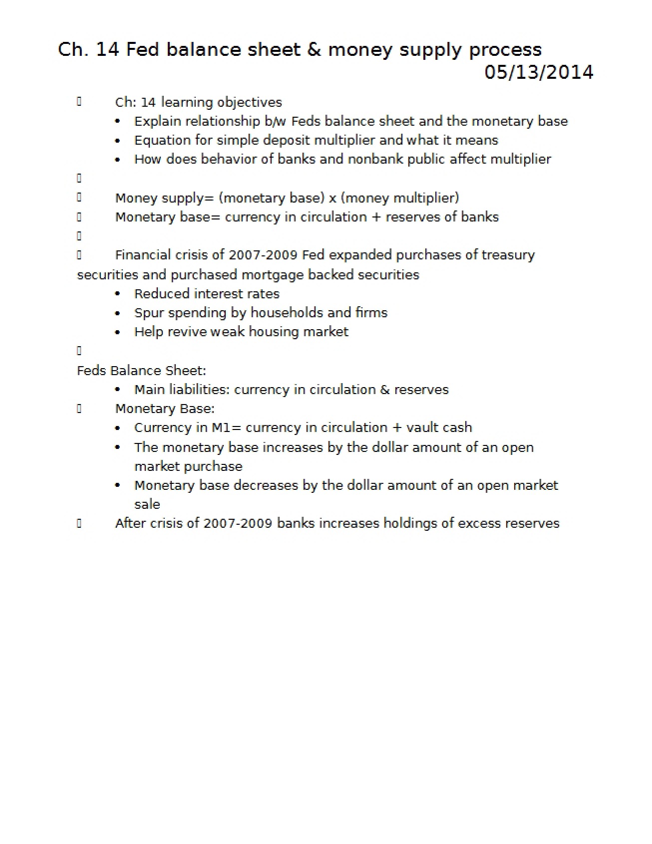 Reviewing for Economics Final