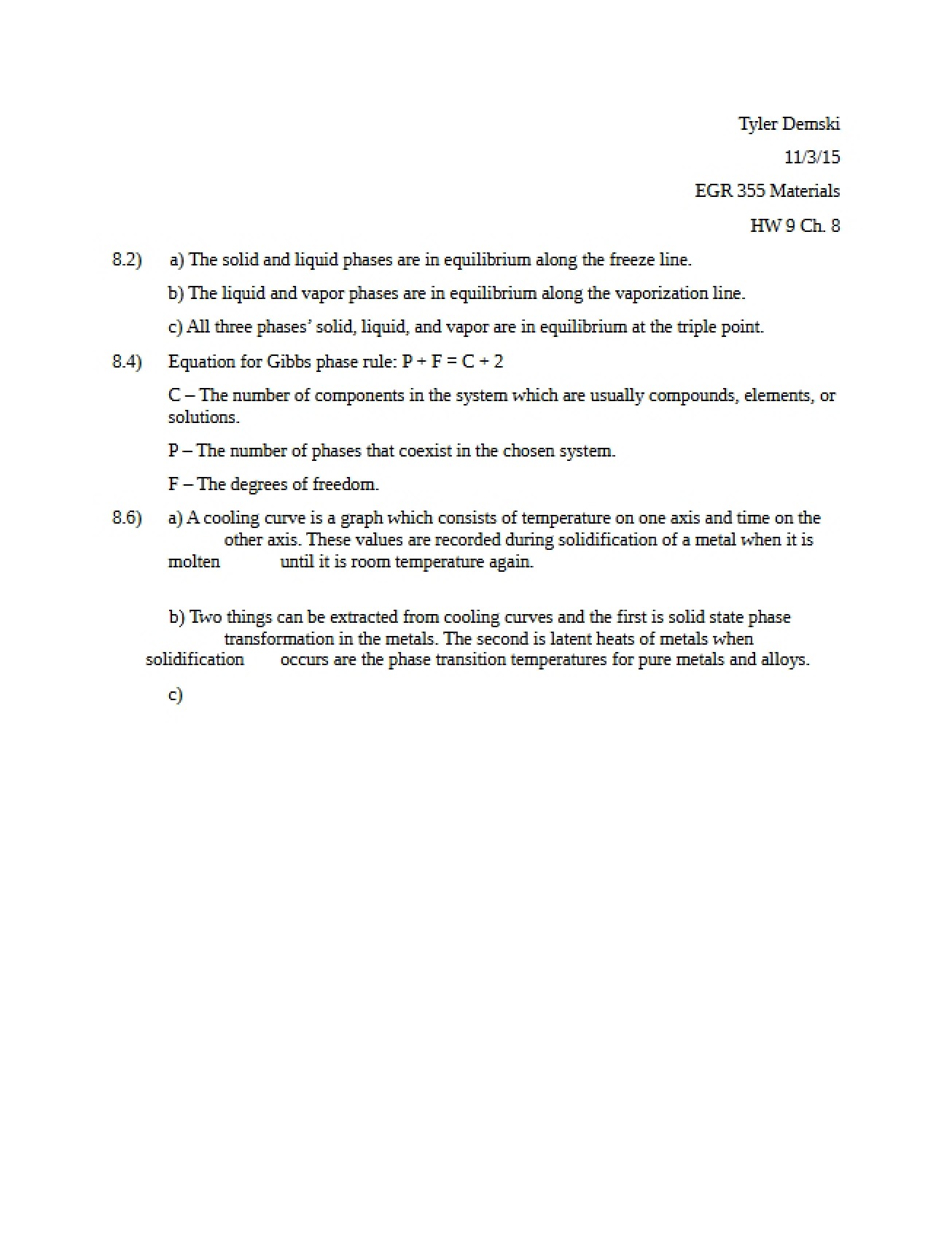 Homework Nine (Chapter 8)