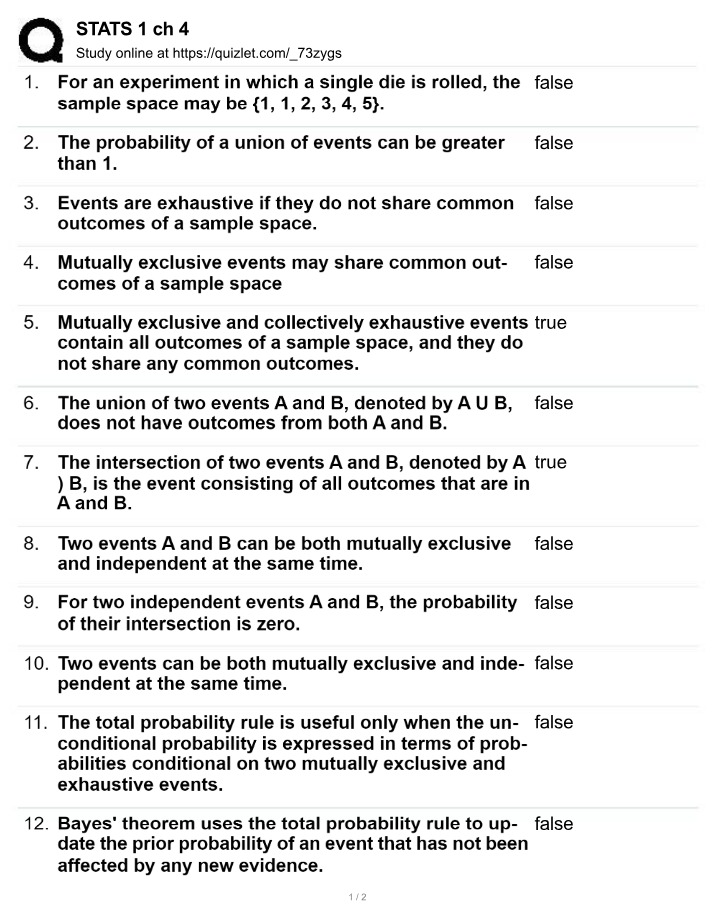 Statistics 1 Chapter 4