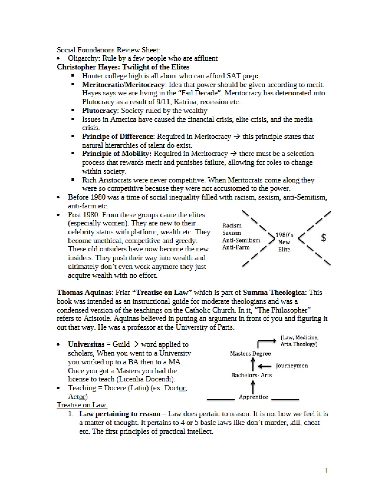 Review Sheet for Social Foundations