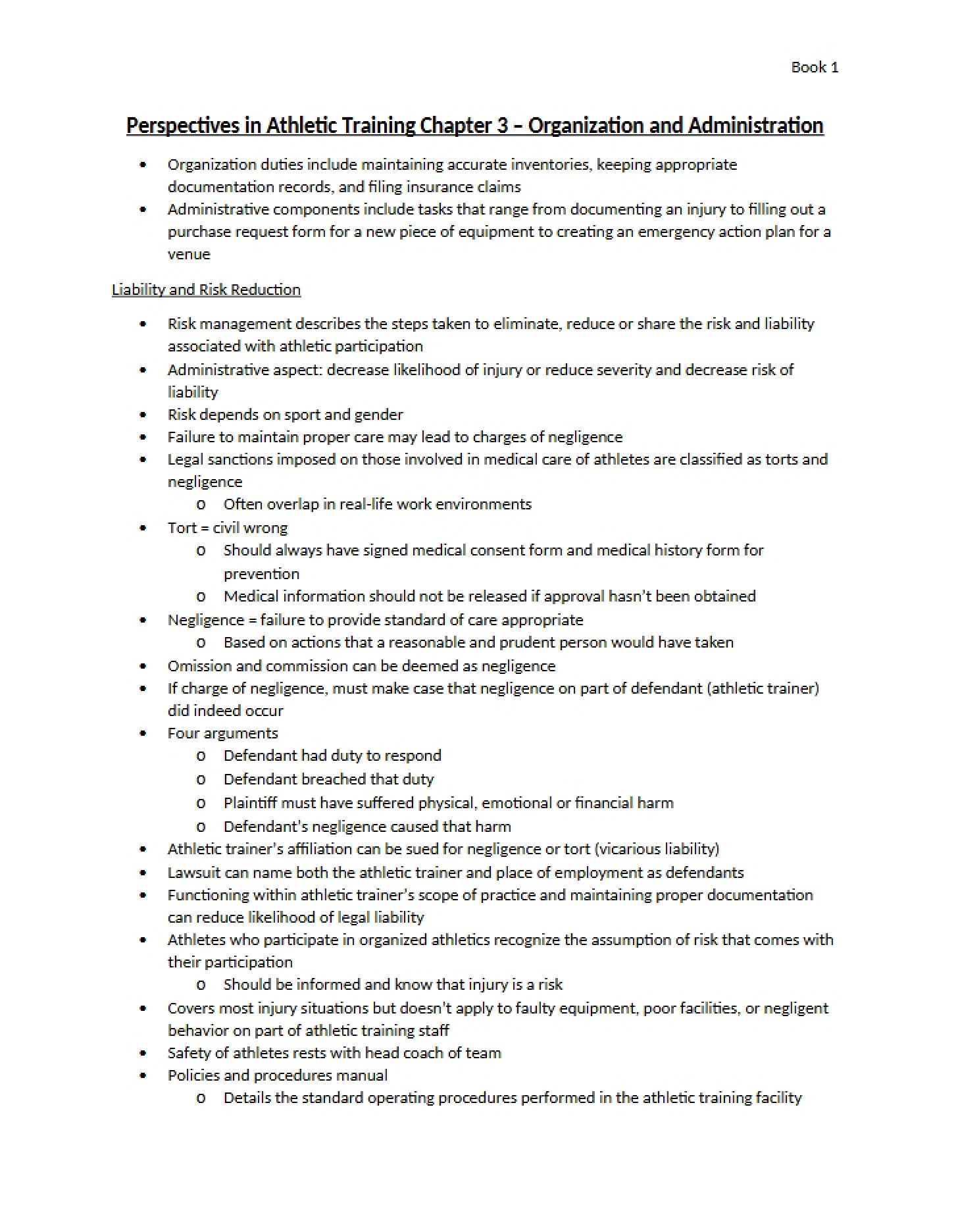 Administration and Organization (Chapter 3)