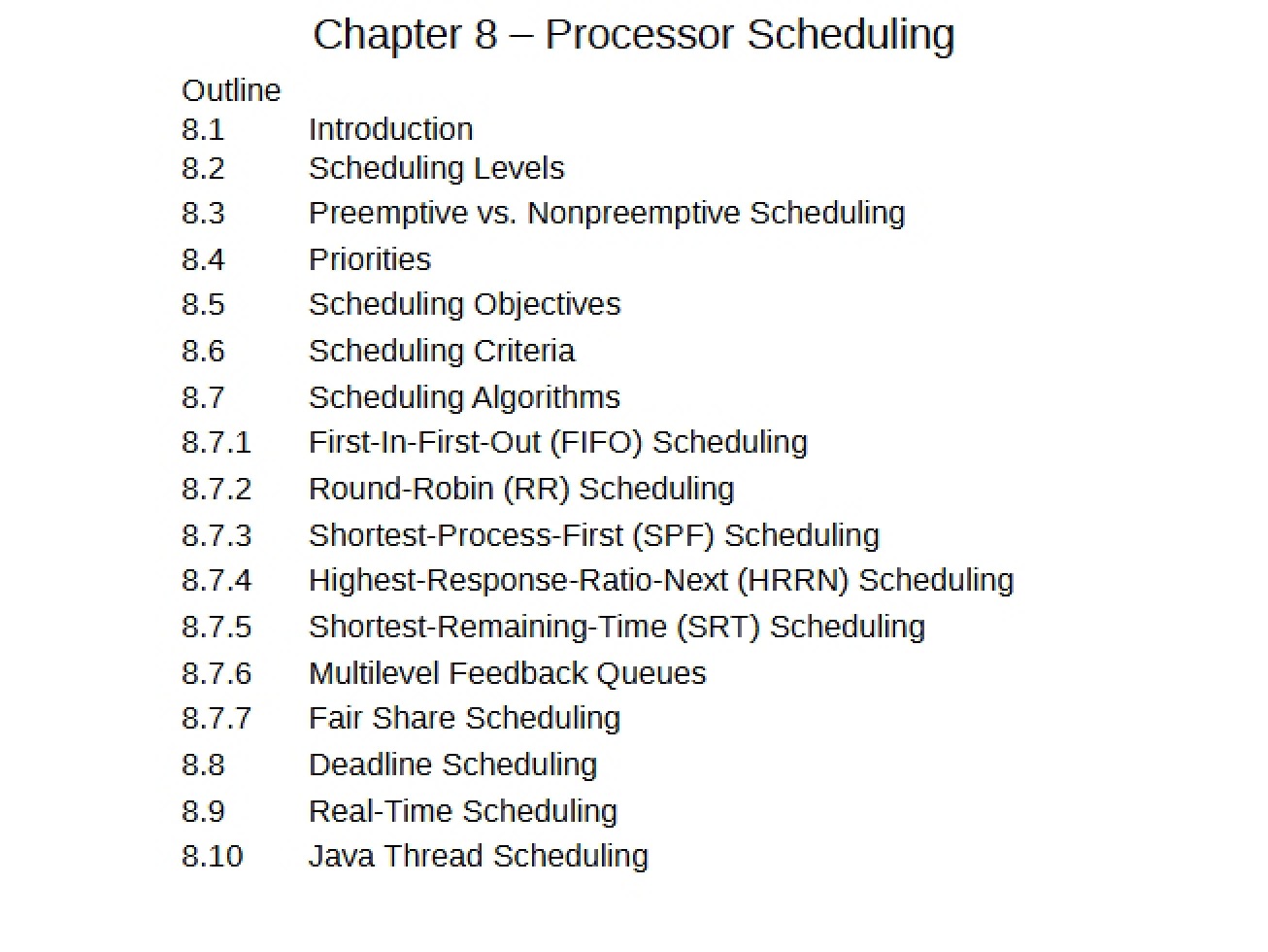 Summary of Lecture Notes for a Computer Science Course