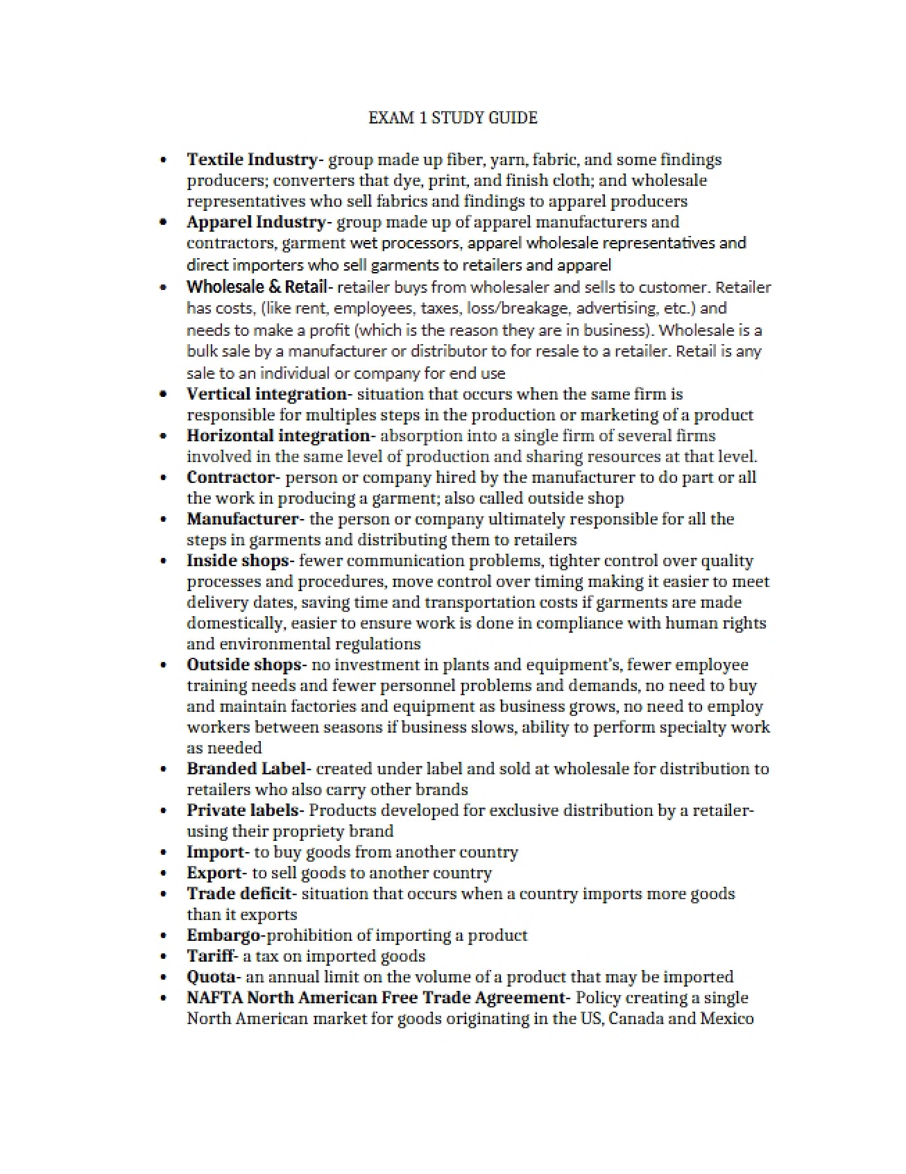 First Examination Materials
