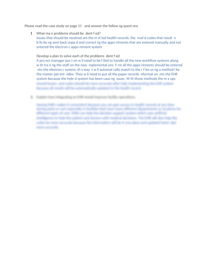 Improving Facility Operations - EHR Integration