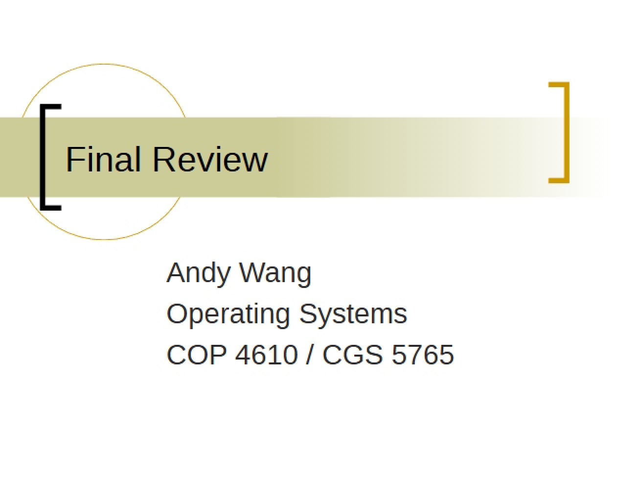 Review of Operating Systems Concepts