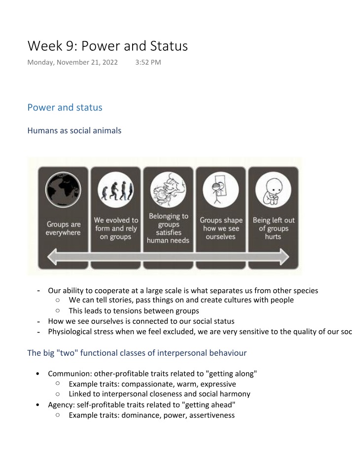 Power and Status in Social Dynamics