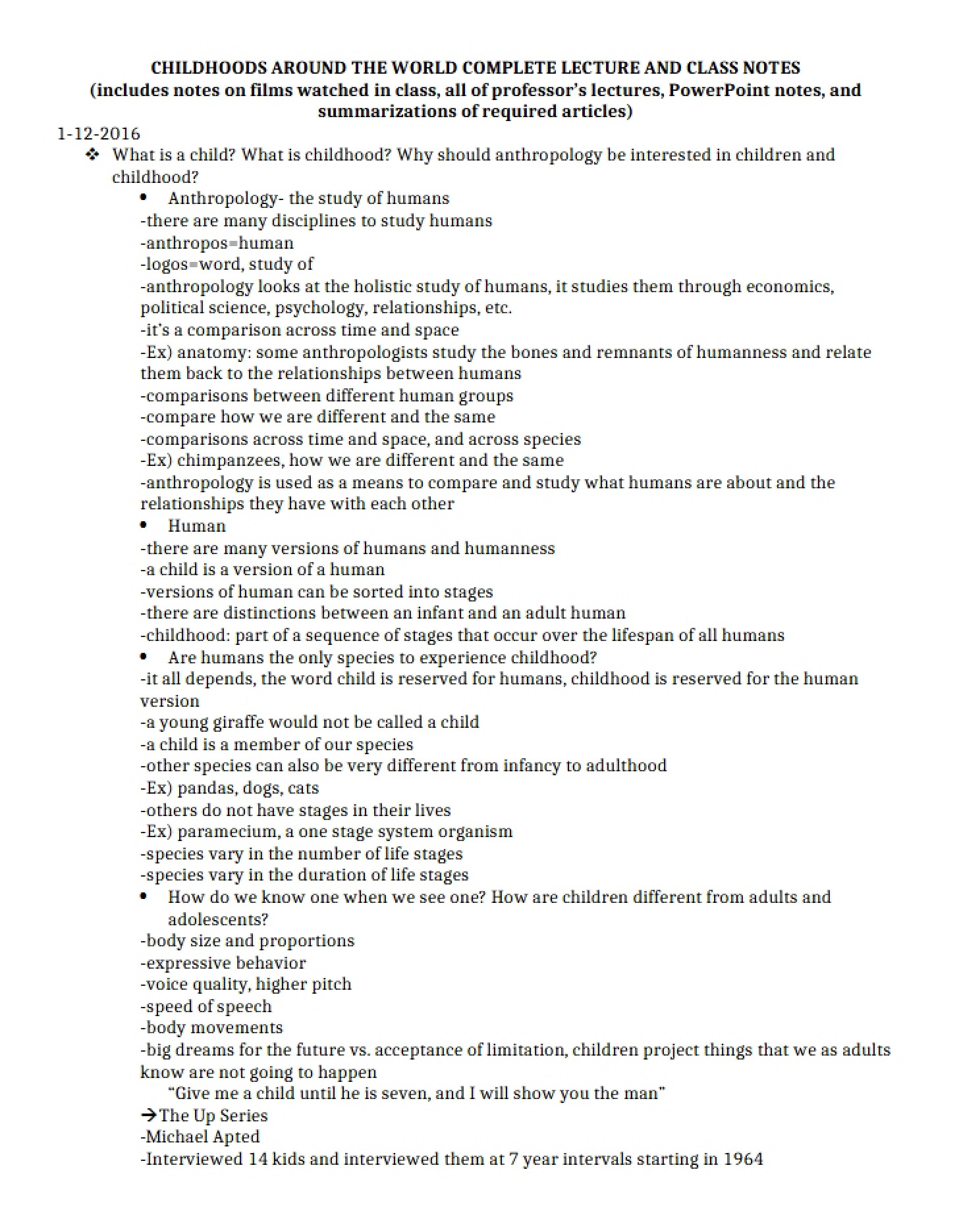 Human Science Overview