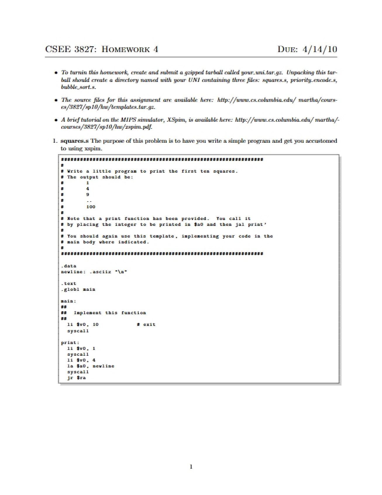 Computer Systems Assignment Set