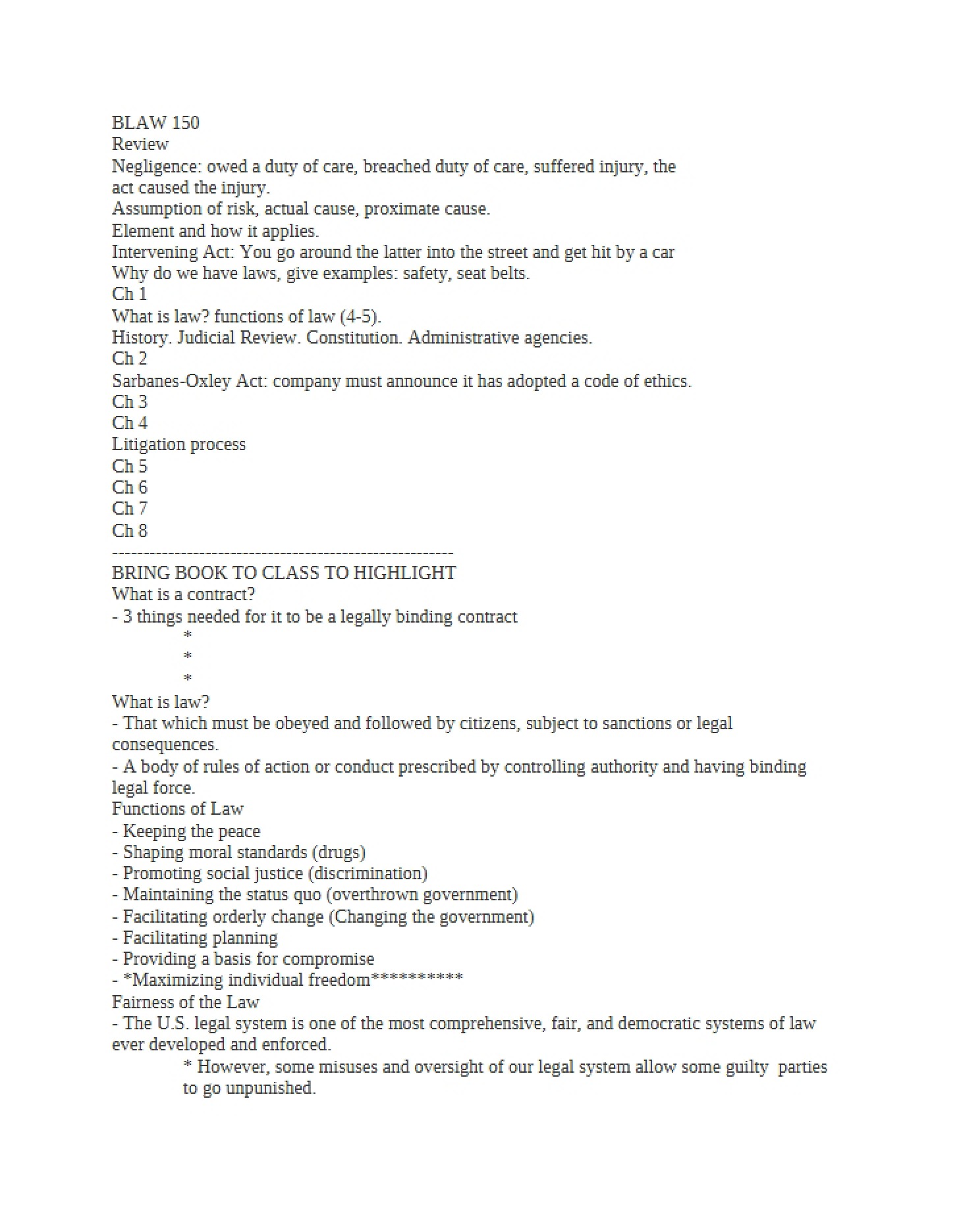 Course Review