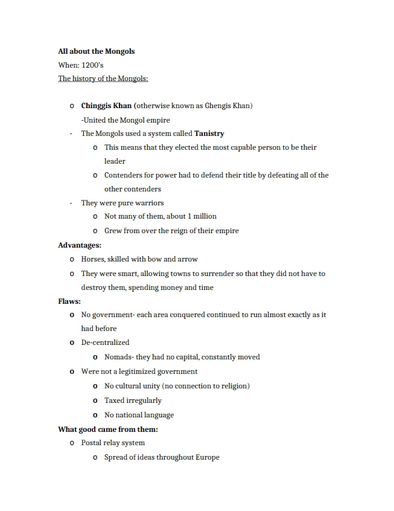 Study of the Mongols in South African History