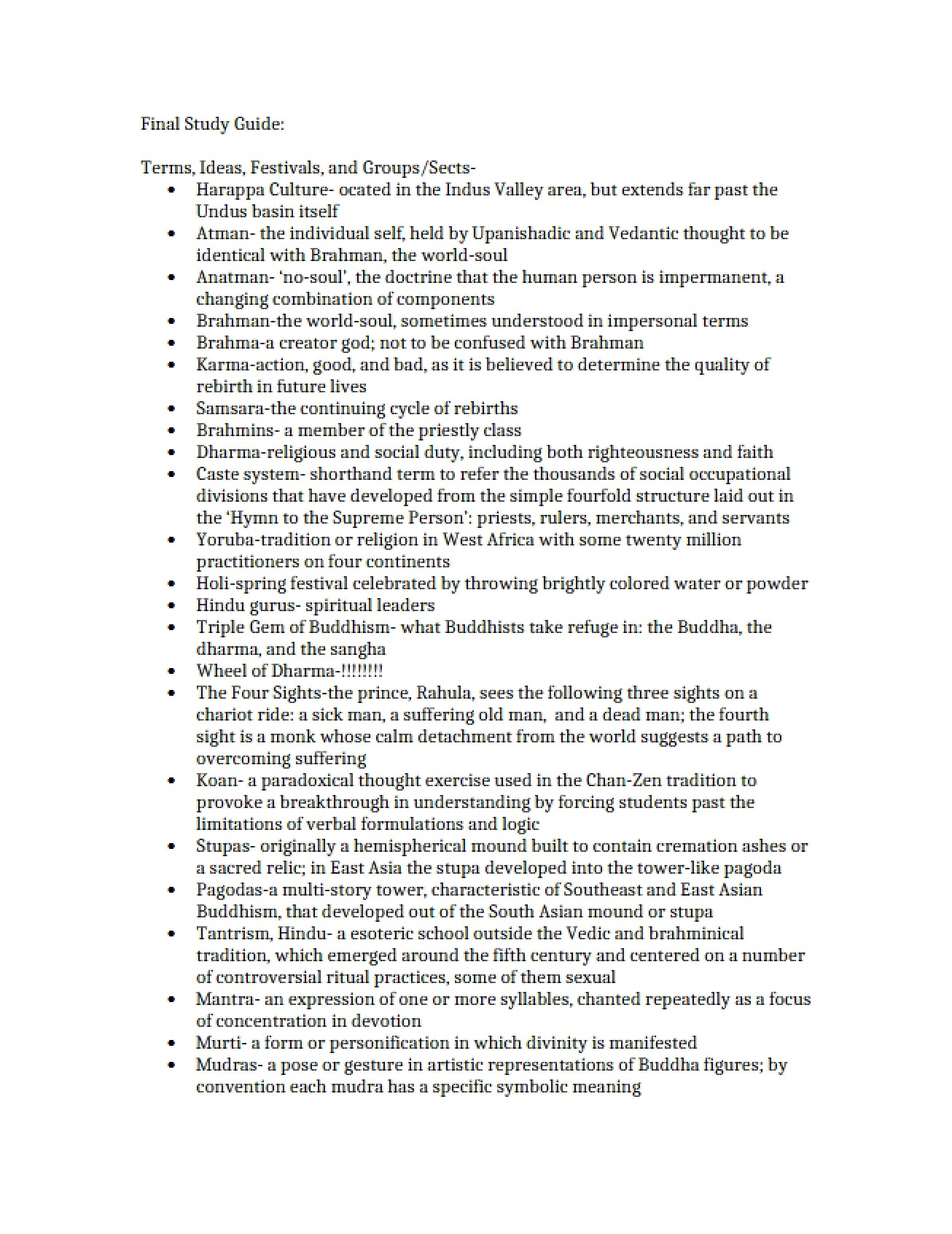 Final Exam Review