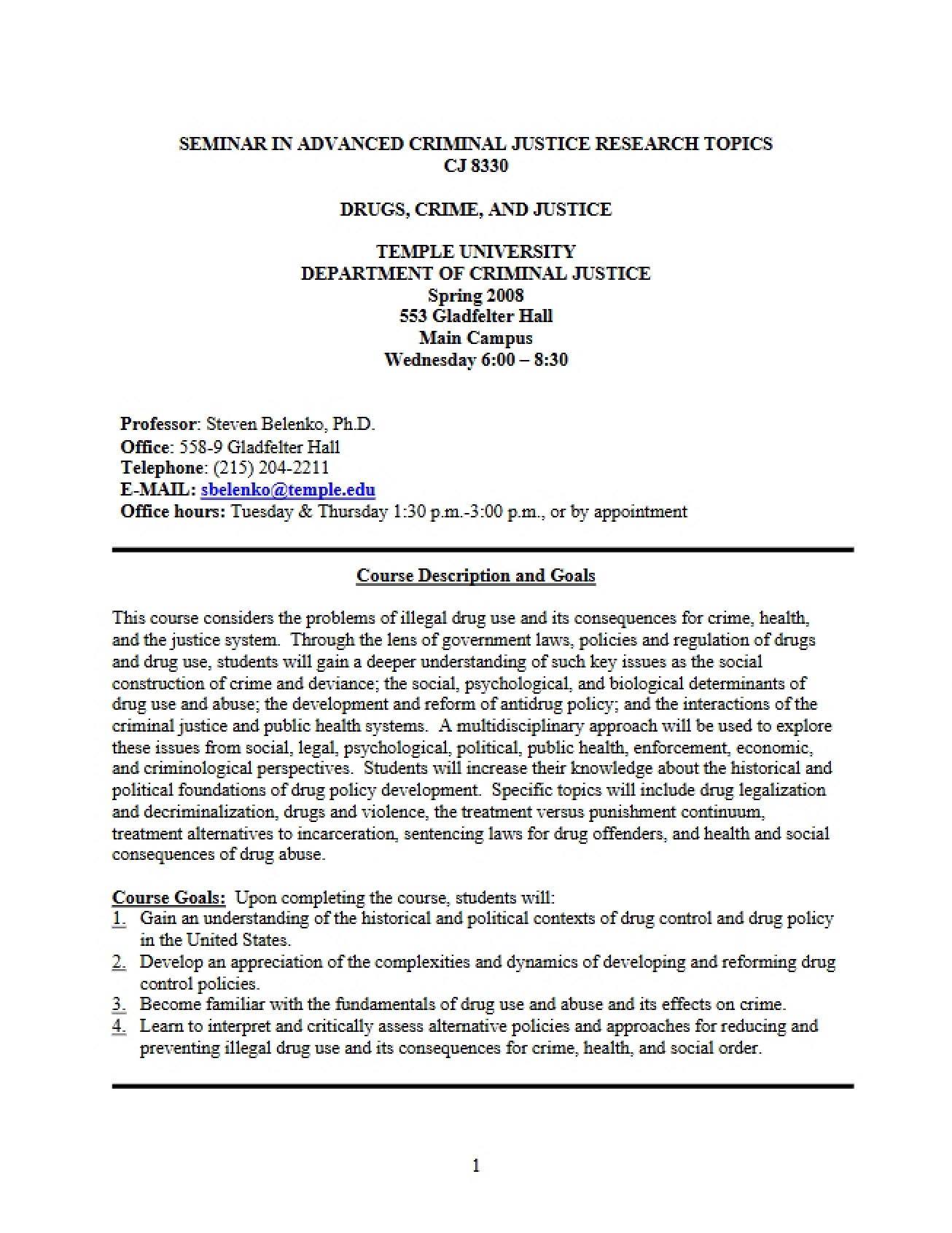 Advanced Research Topics Seminar Syllabus