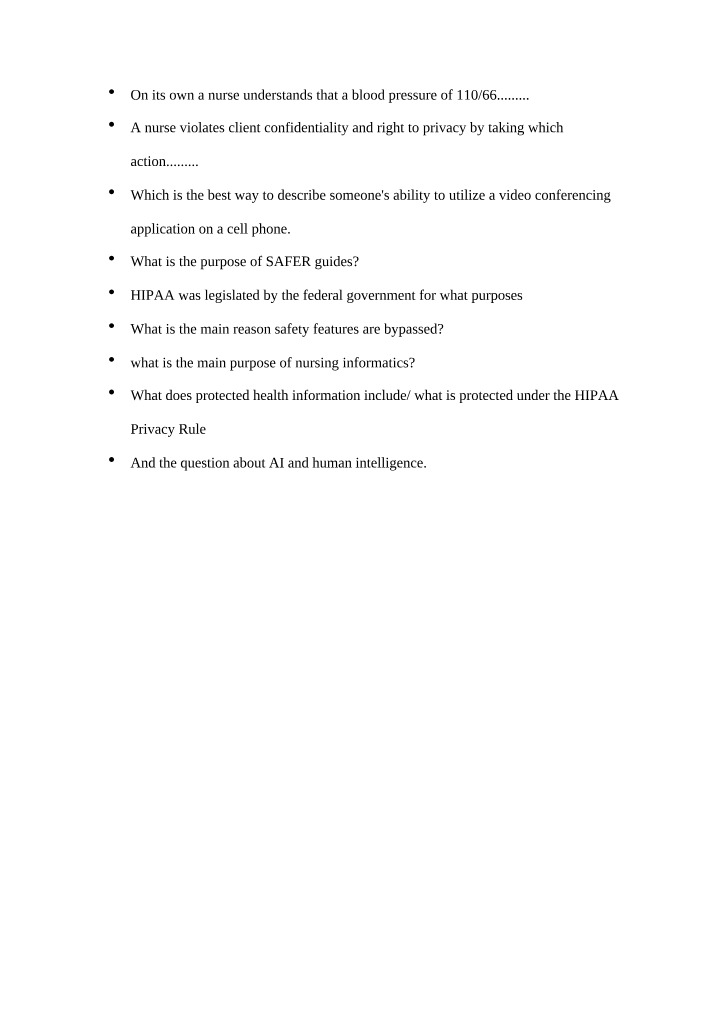 Blood Pressure and Nursing Informatics