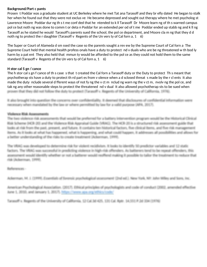 Tarasoff vs. Regents of the University of California