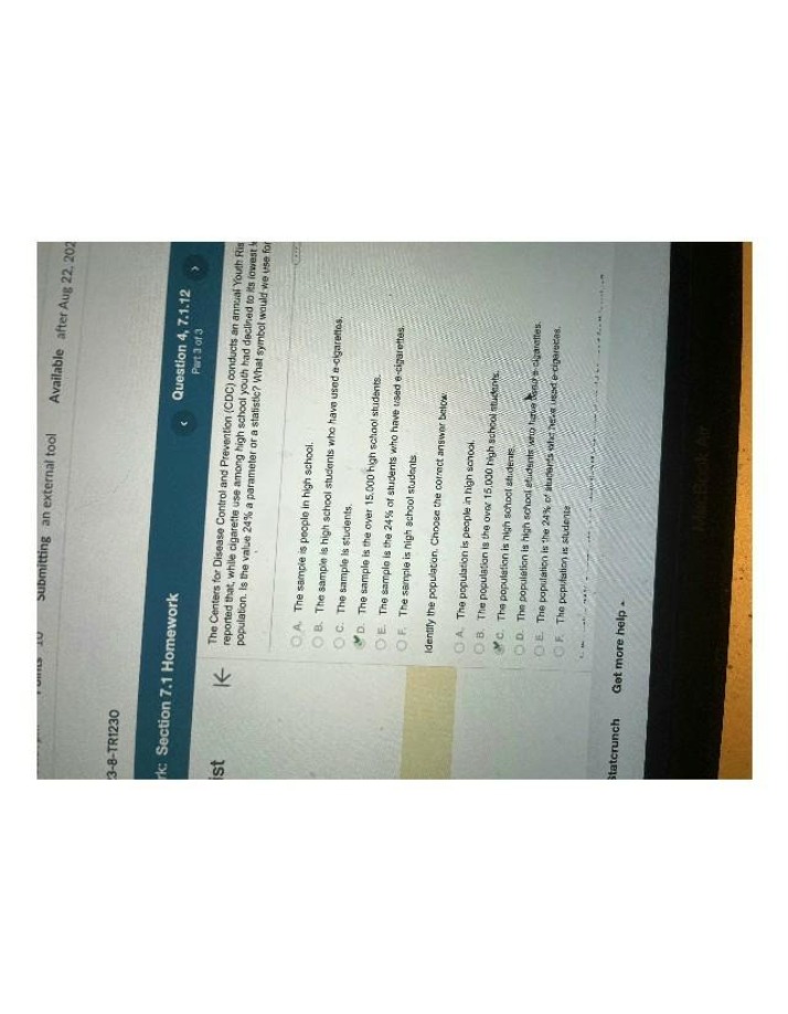 Youth Risk Behavior and Statistical Sampling Homework