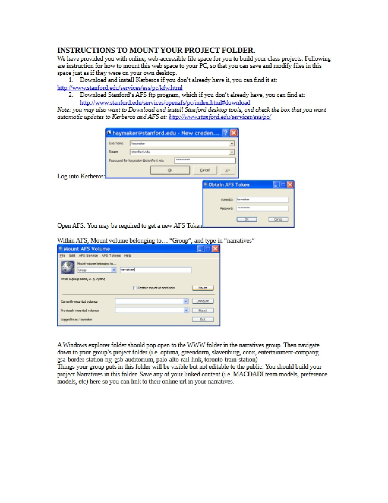 Project Narratives Technical Instructions