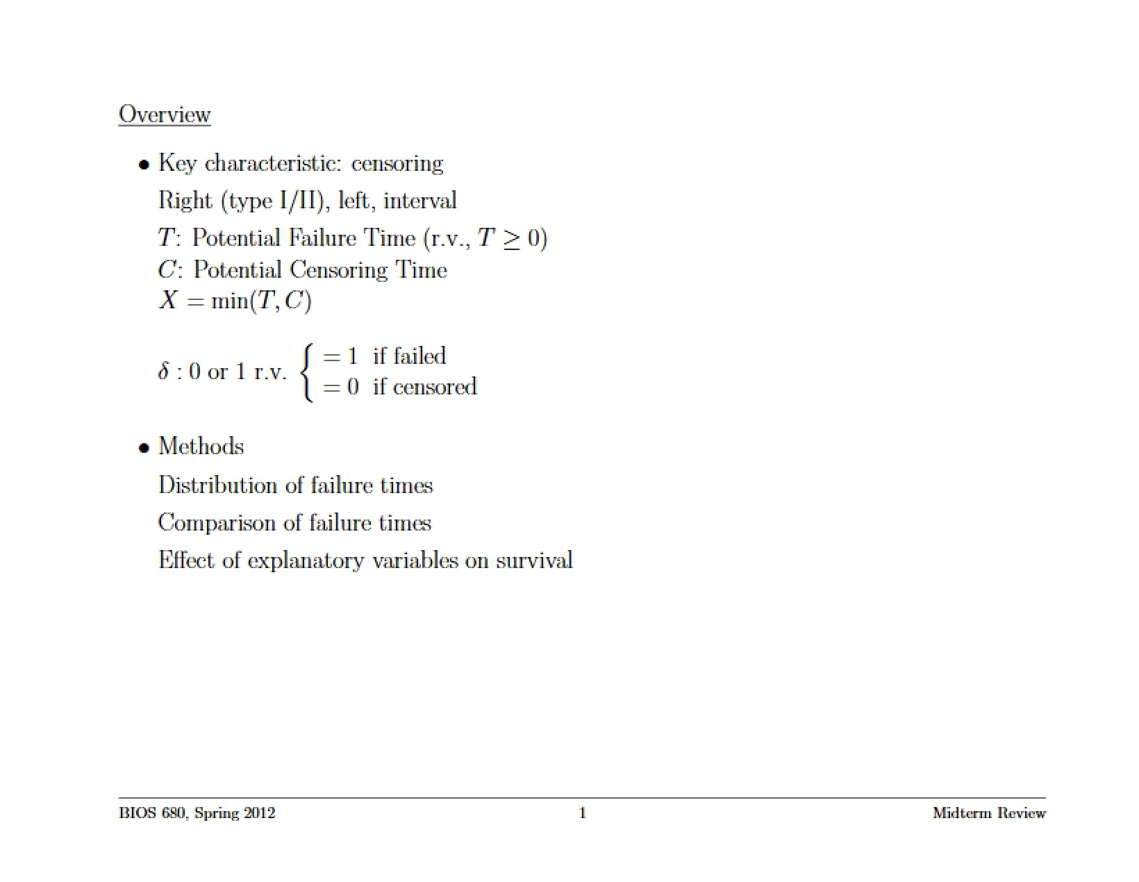 Review Material for Midterm