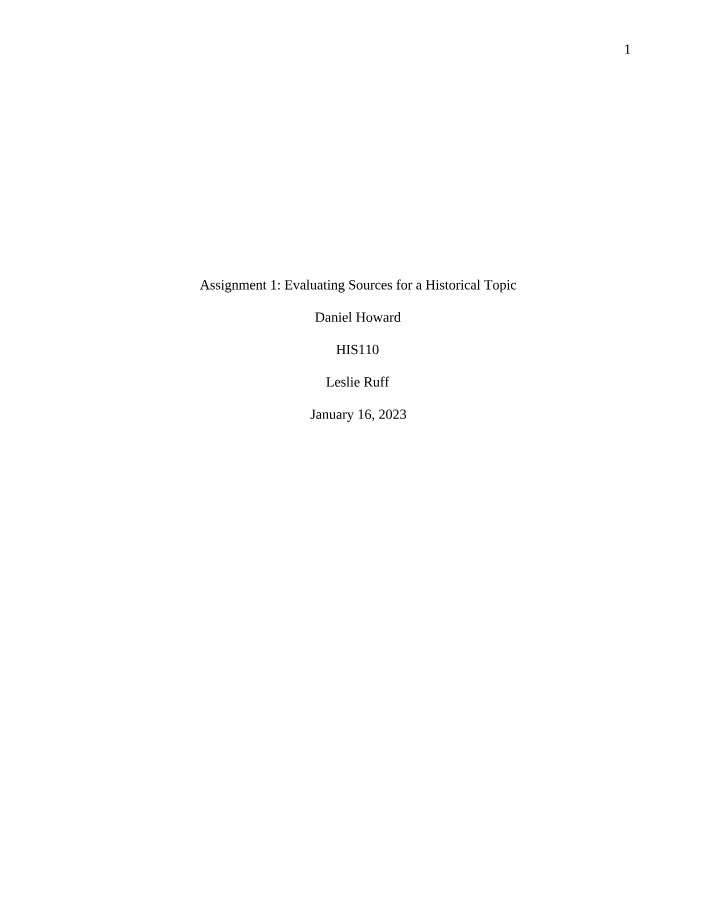 Assignment 1 Evaluating Sources Part C