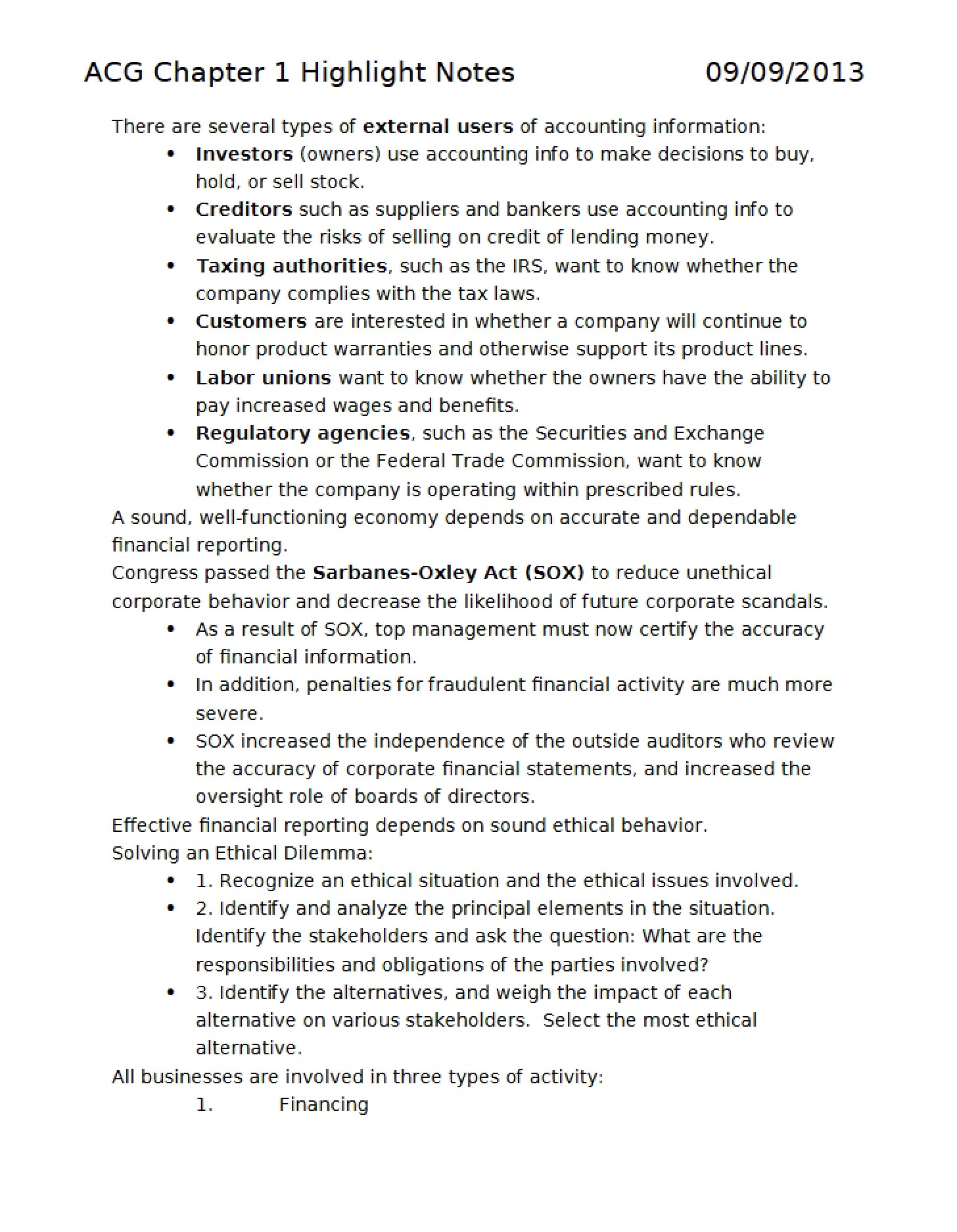 Chapter 1 Key Highlights