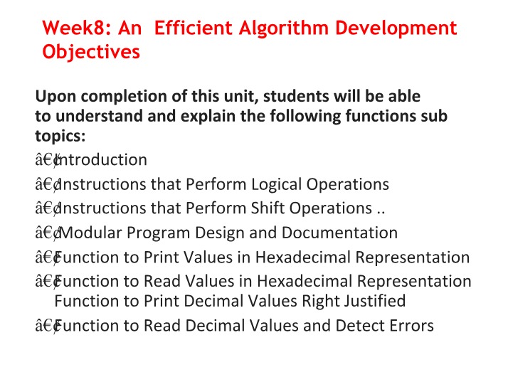 Week 8 Lecture Notes