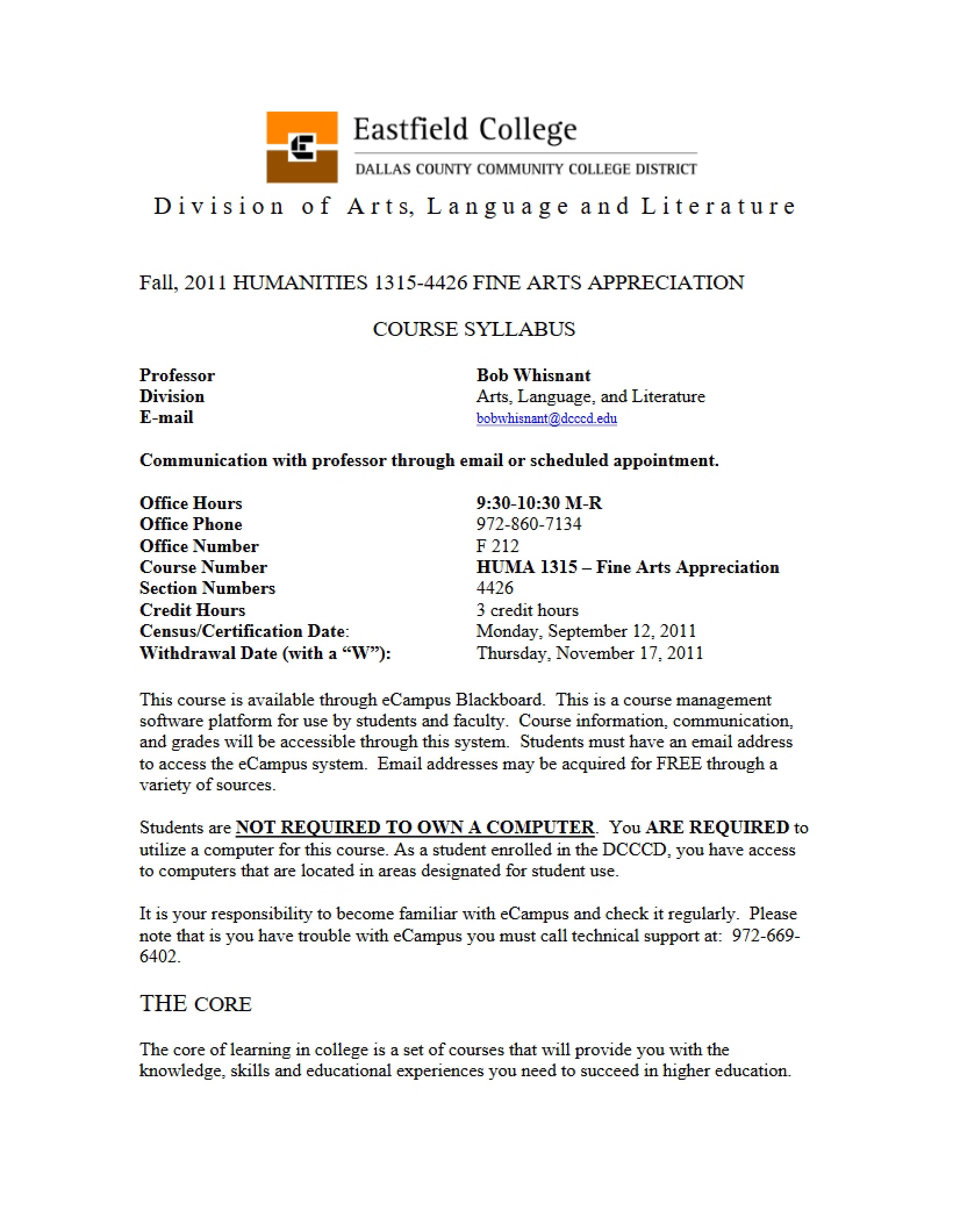 Syllabus for Fine Arts Appreciation (2)
