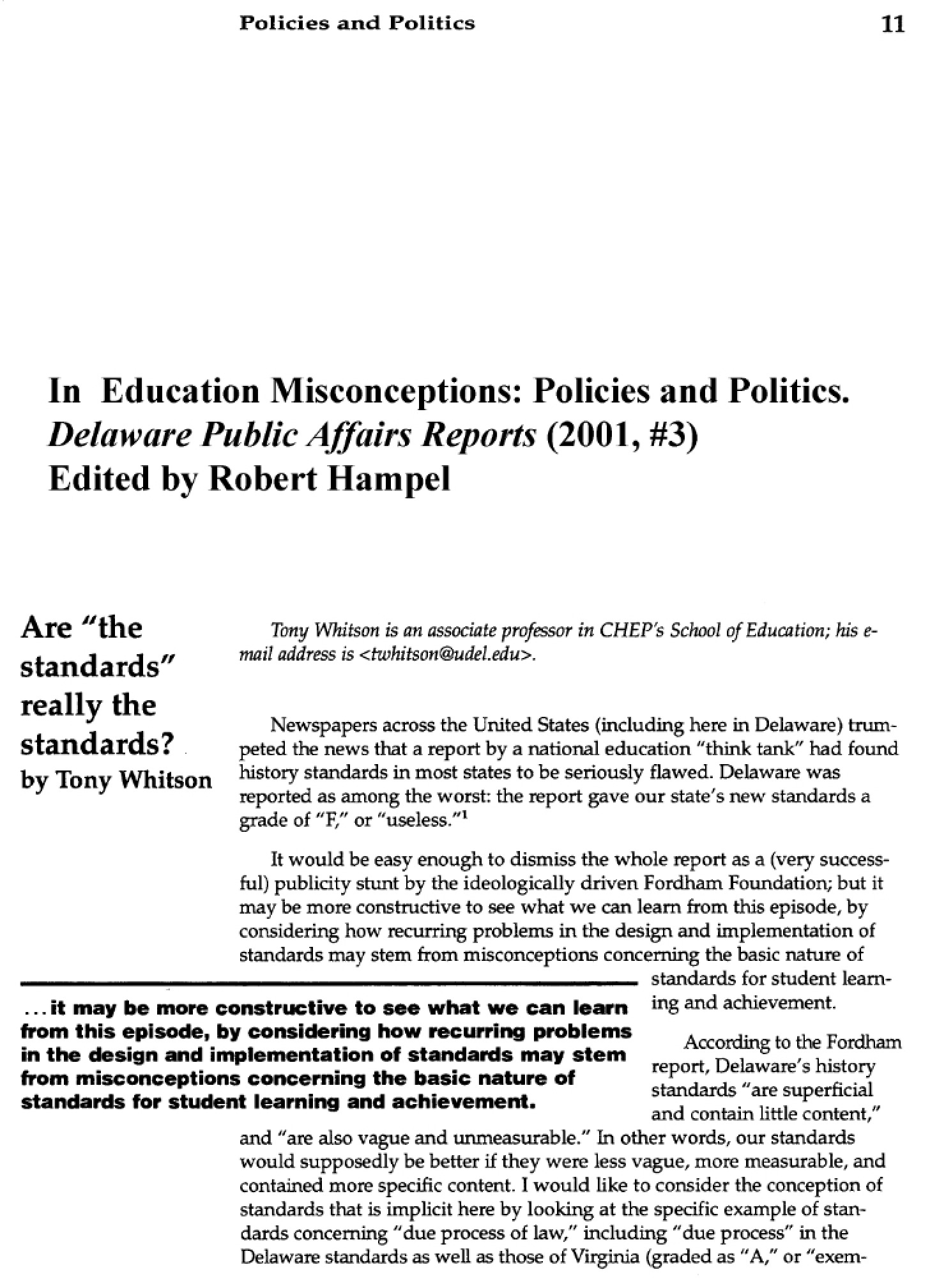 Misconceptions in Education
