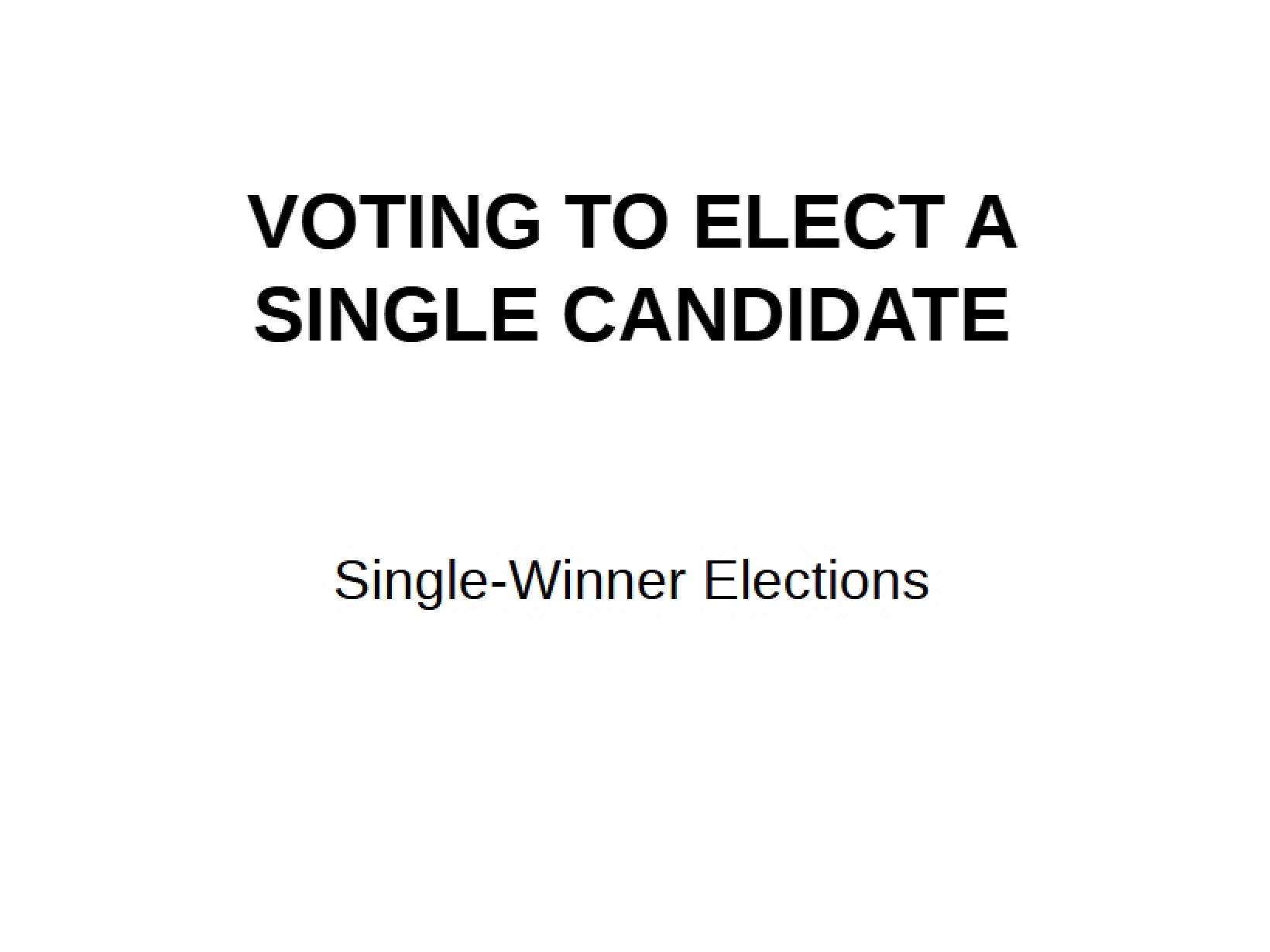 Single Candidate Election Voting