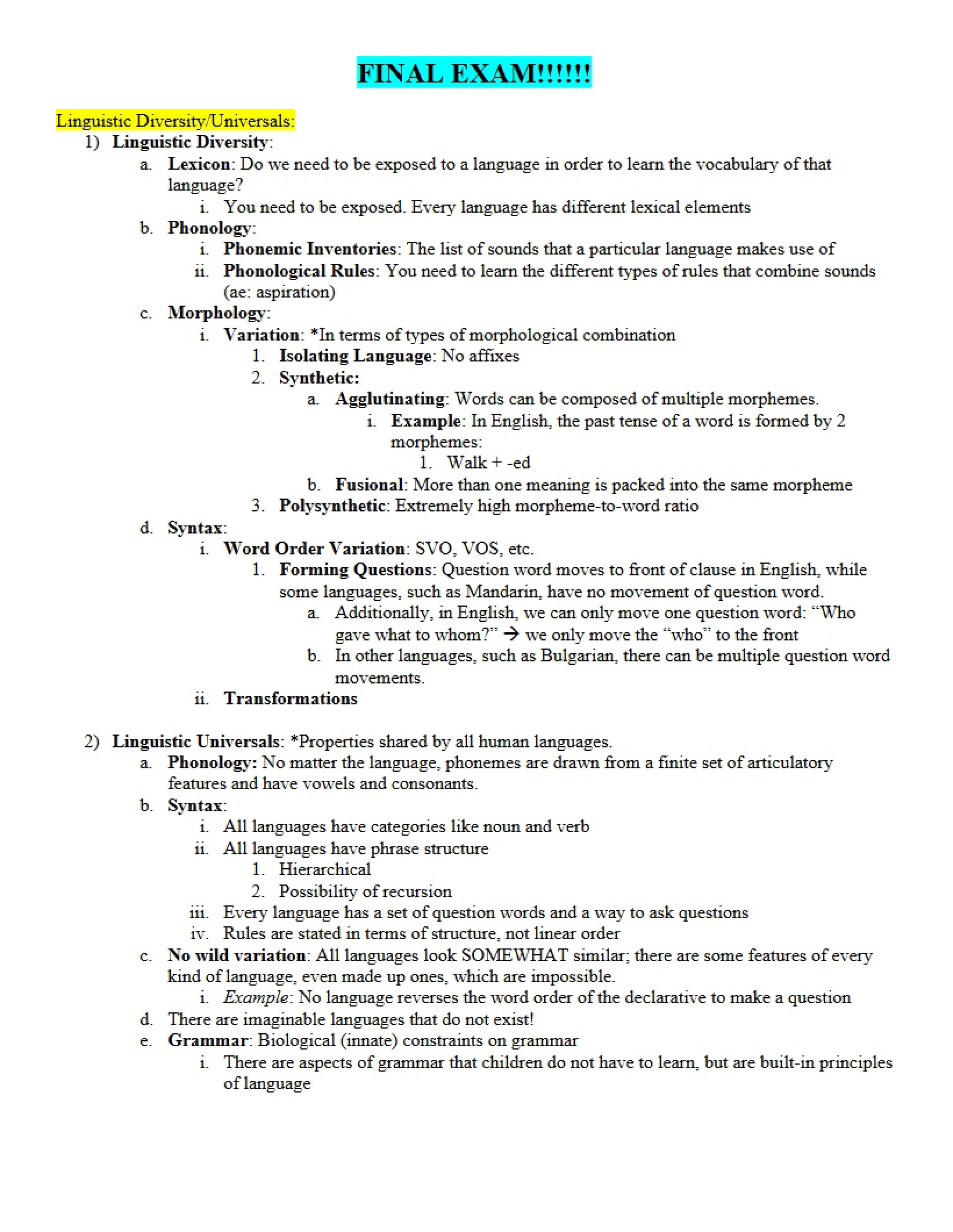 Final Examination
