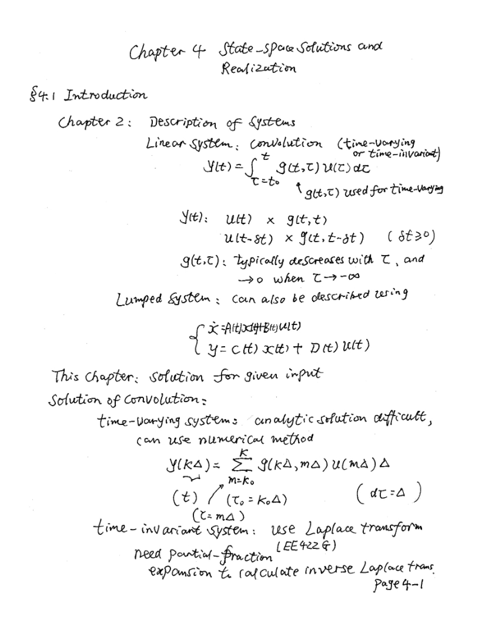 Notes from Lecture