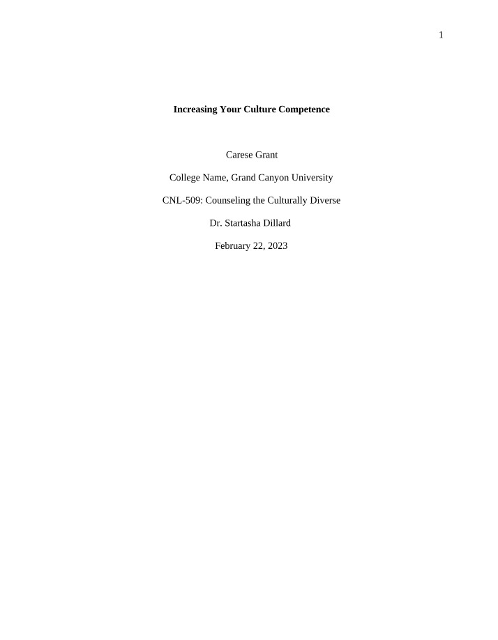 Culture Competence Growth