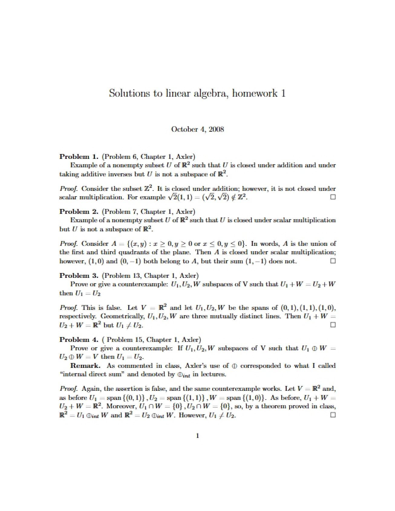 Solutions Manual for Linear Algebra