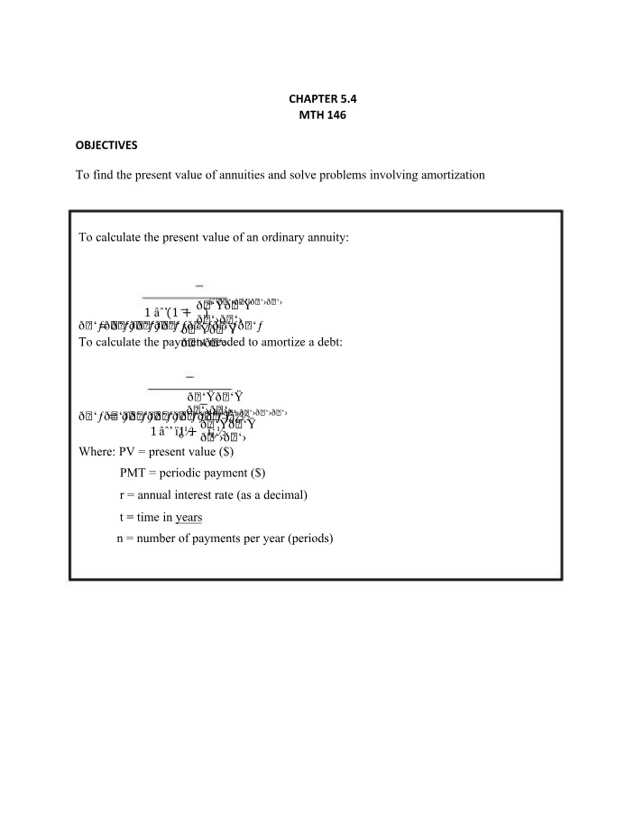 Guide to Present Value and Amortization