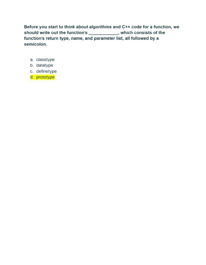 Function Definitions - Return Type and Name