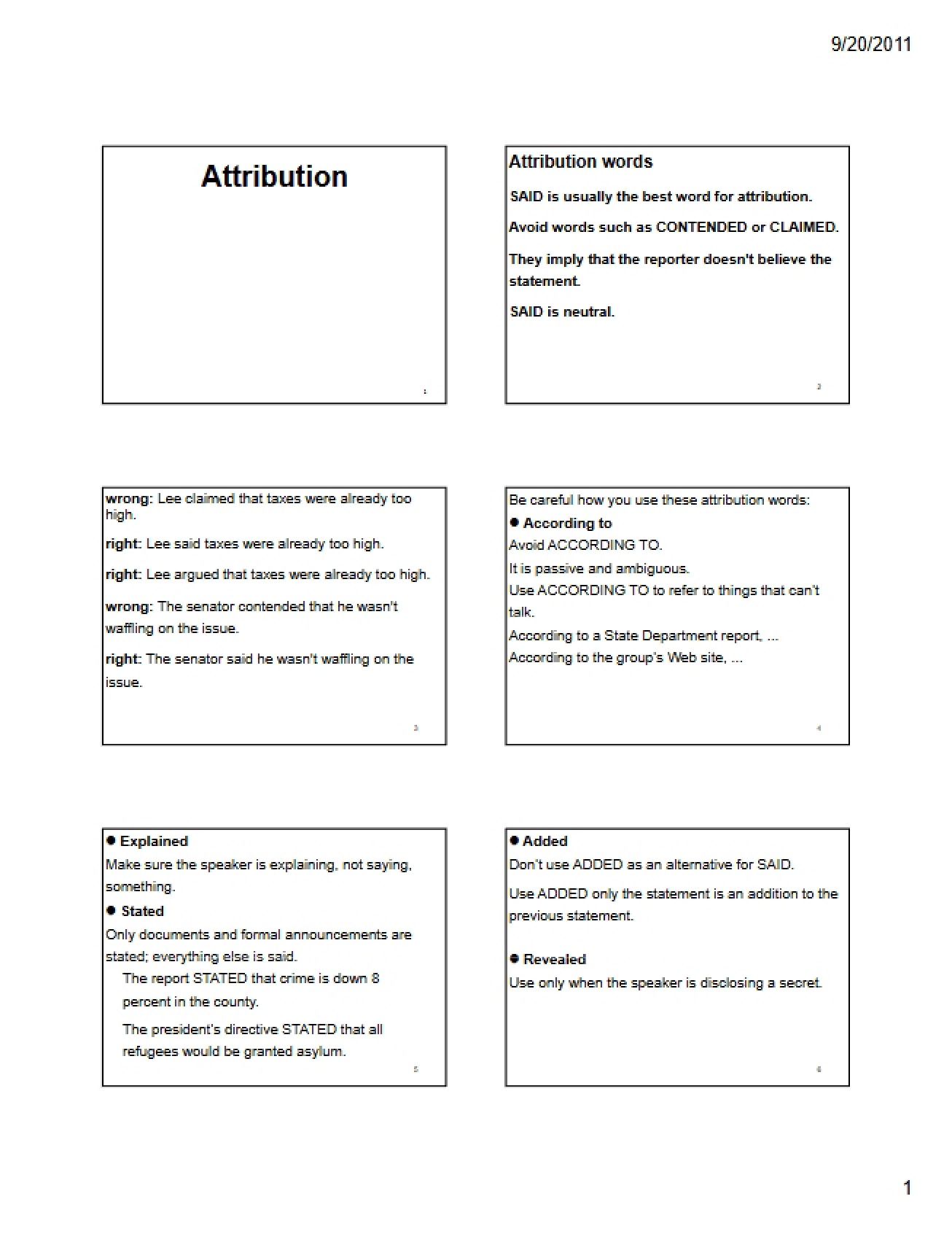 Principles of Attribution