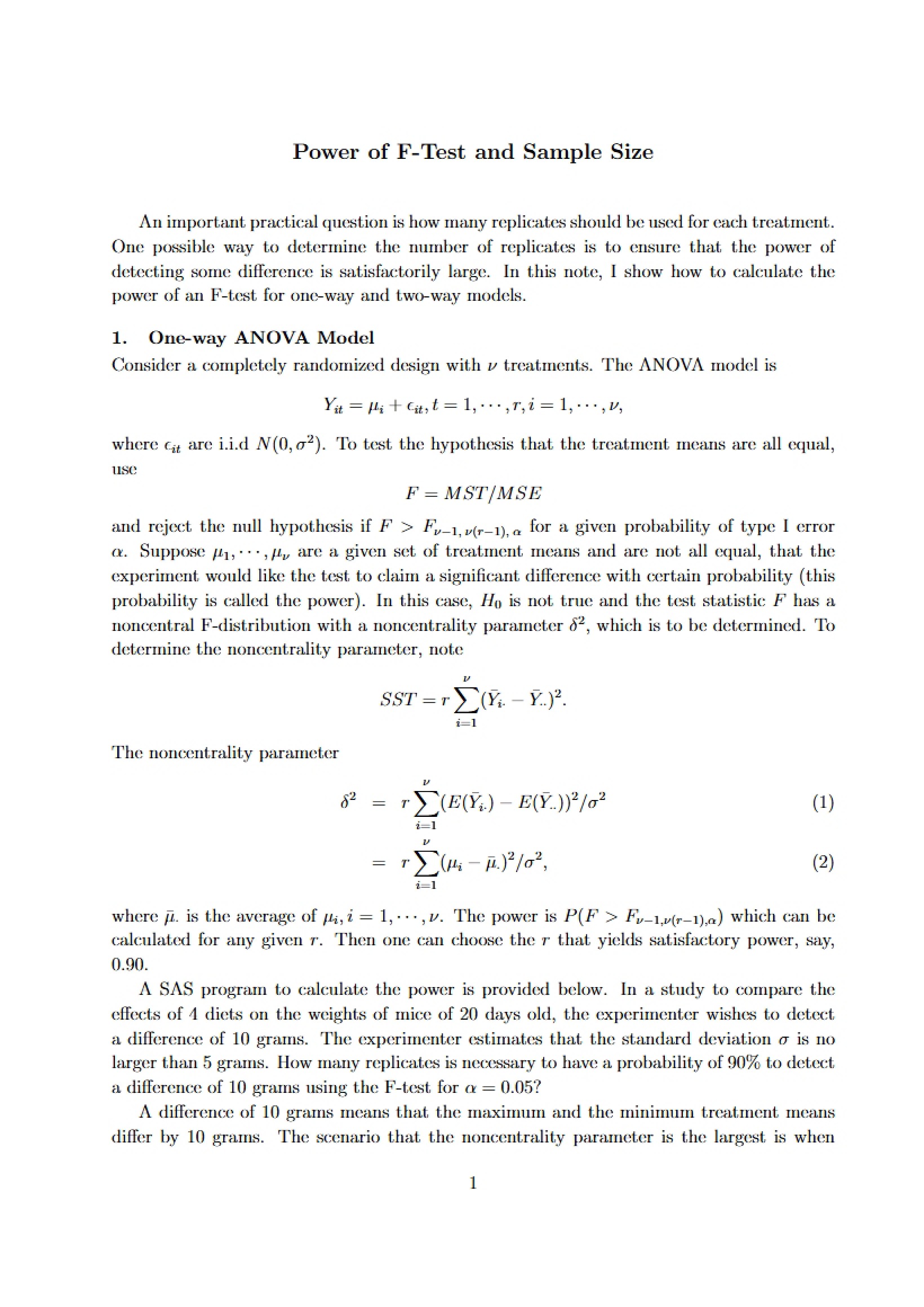 Sample Size and Testing