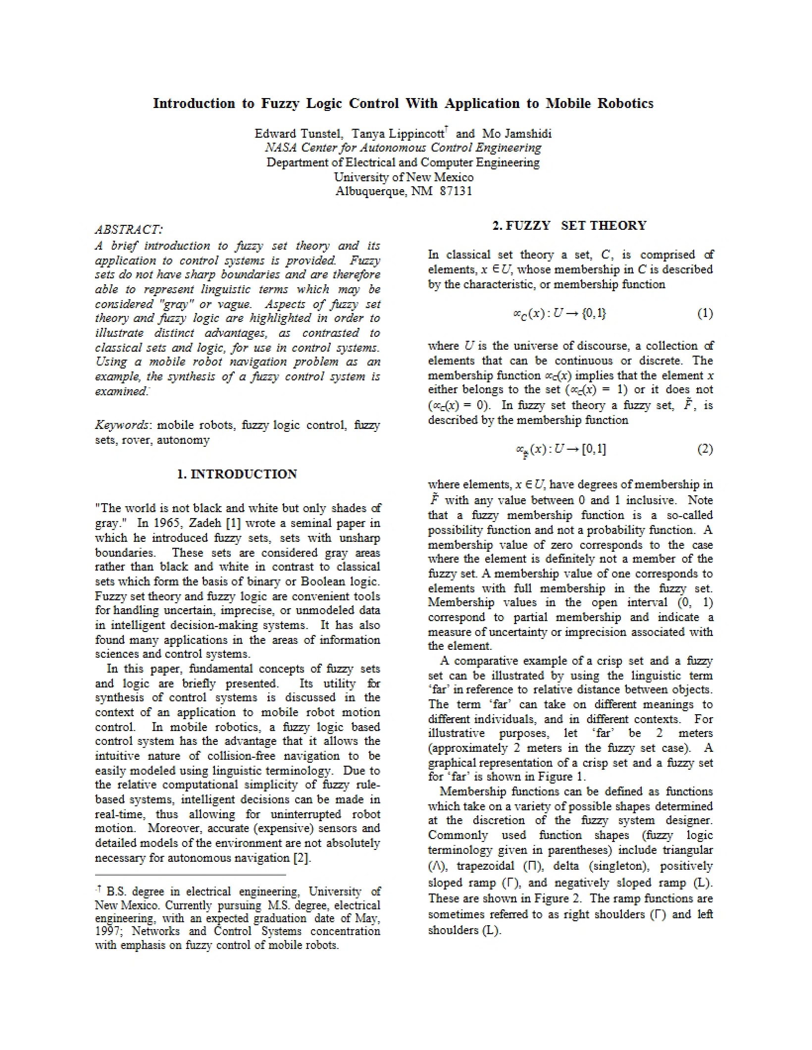 Fuzzy Logic Control in Mobile Robotics
