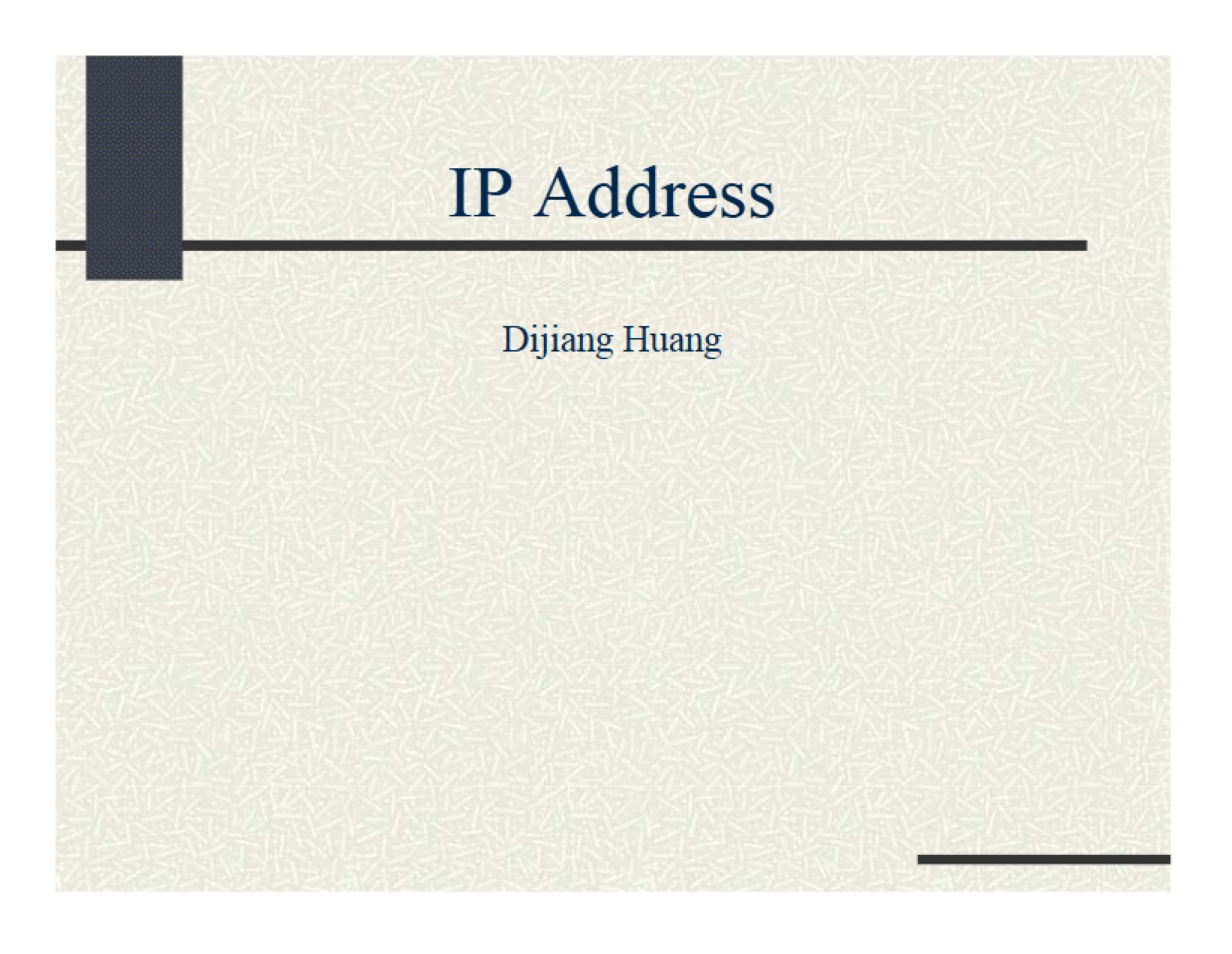 Presentation Example IP Address